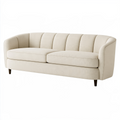 3-Sitzer Sofa 220 cm Creme Stoff gepolstert modern