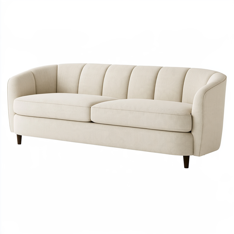 3-Sitzer Sofa 220 cm Creme Stoff gepolstert modern