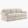 3-Sitzer Sofa 230 x 95 x 90 cm Creme Textilbezug klassischer Landhausstil