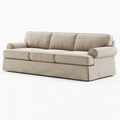 3-Sitzer Sofa 220 x 95 x 88 cm Beige Stoff mit gepolsterten Armlehnen