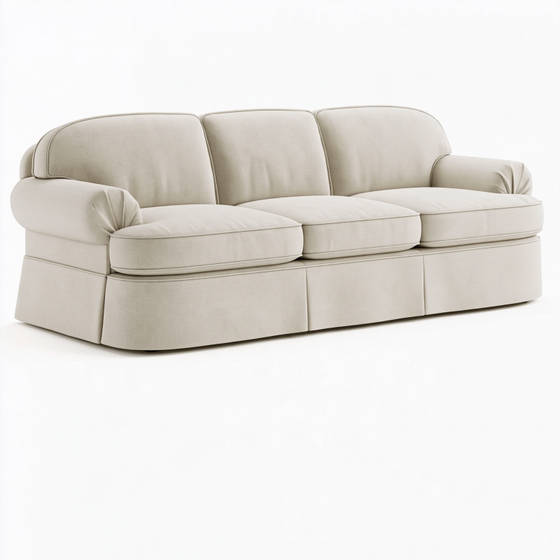 3-Sitzer Sofa 220 cm Textil Beige Wohnzimmer Klassisch