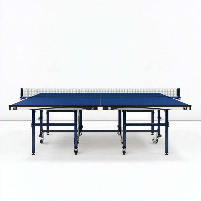 Tischtennisplatte 274 x 153 x 76 cm Stahl Blau klappbar mit Rollen