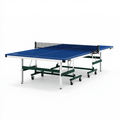 Tischtennistisch 274 x 153 x 76 cm blaue Holzwerkstoffplatte klappbar mit Rollen