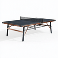 Tischtennisplatte 274 x 152.5 x 76 cm Schwarz Braun mit Stahlgestell klappbar für Innenbereich