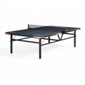 Tischtennisplatte 274 x 152.5 x 76 cm Stahl MDF Schwarz Kupferfarben mit Netz für Indoor Spiele