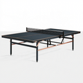 Tischtennistisch 274 x 153 x 76 cm Schwarz Stahl mit klappbarem Netz