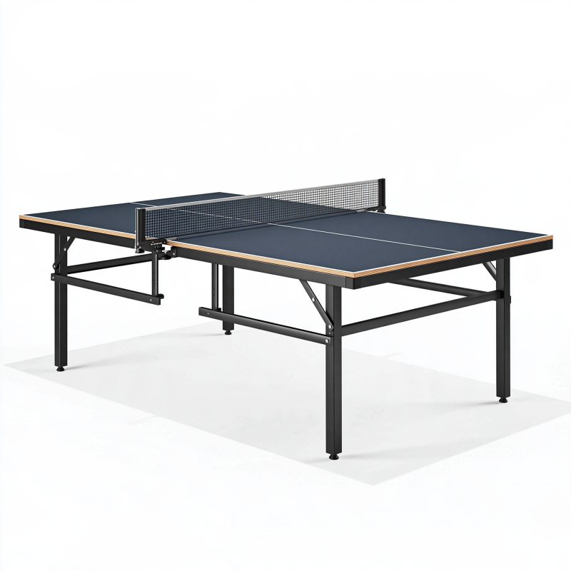 Tischtennisplatte 274 x 152.5 x 76 cm aus Holzwerkstoff in Dunkelblau klappbar