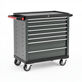 Werkzeugwagen 77 x 46 x 97 cm Stahl schwarz rot mit 8 Schubladen und Rollen