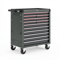 Werkzeugwagen 77 x 46 x 97 cm Stahl Schwarz Rot abschließbar mit 8 Schubladen