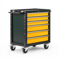 Werkzeugwagen 77 x 46 x 97 cm Stahl schwarz/gelb mit 6 Schubladen und Rollen