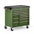 Werkzeugwagen 77 x 46 x 97 cm Stahl Grün mit 8 Schubladen und Rollen